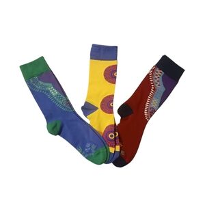 African Logo Print 3PC Socks Set